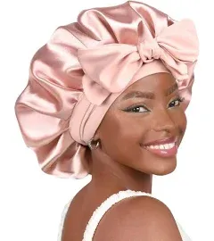 YANIBEST Satin Bonnet Silk Bonnet for Sleeping Double Layer Satin Lined Hair ...