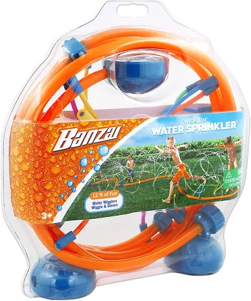 Banzai NEW Wigglin Water Sprinkler 12 foot Hose - Kids Outdoor Fun Summer Toy