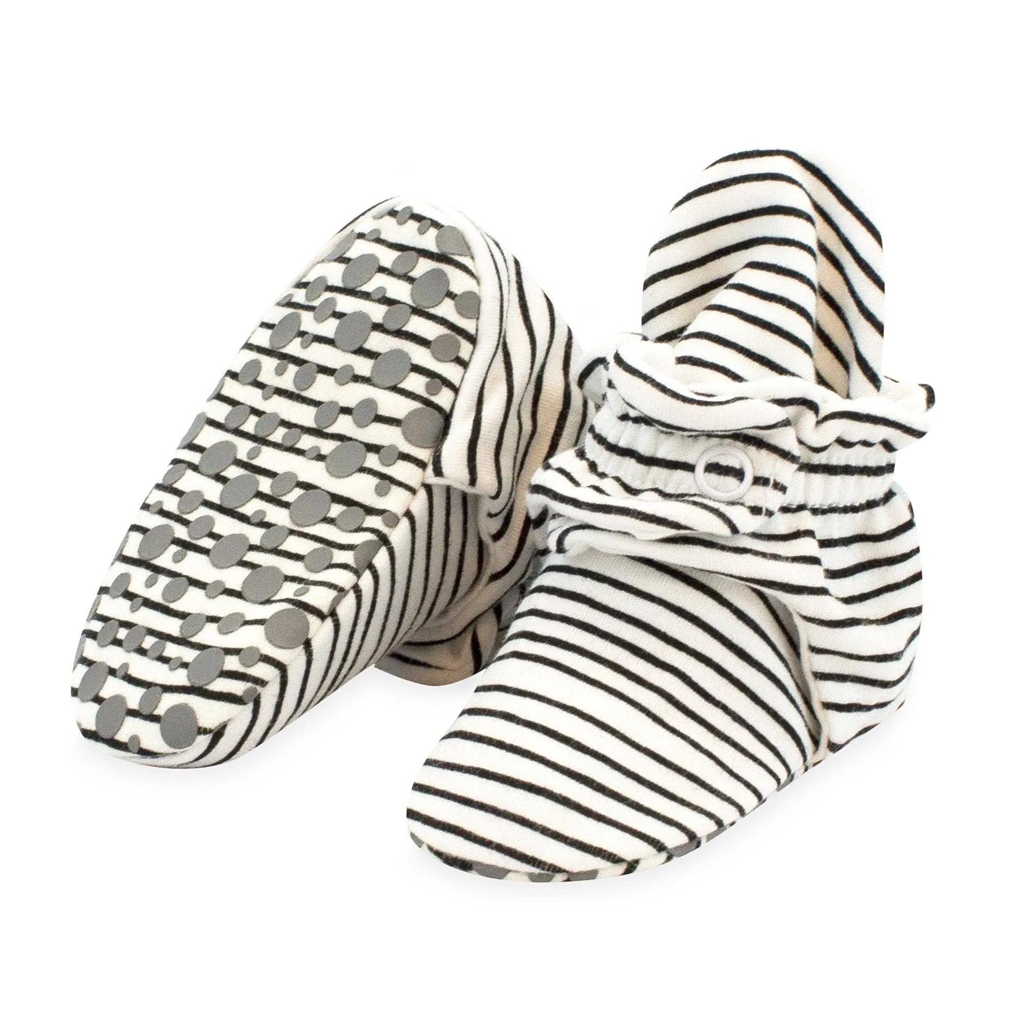 Zutano Pencil Stripe Organic Cotton Gripper Baby Bootie