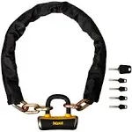 OnGuard Mastiff Chain Lock with Keys: 3.7 x 10mm Black/Yellow