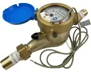 Dae MJ-75n NTEP NSF61 Lead Free Potable Water Meter, 3/4" NPT Couplings, Pulse Output, Gallon