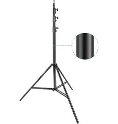 NEEWER Soporte de luz para Trabajo Pesado, Aleación de Aluminio, Soporte para Trípode de Fotografía Ajustable de 13 pies/4 m con Cojín de Resorte Incorporado para Luz LED de Estudio-Negro