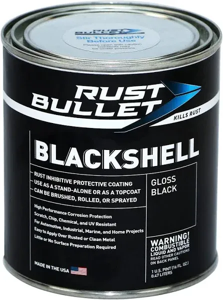 Rust Bullet BlackShell Rust Inhibitor Gloss BlackShell Gloss Black Oil-based Interior/Exterior Paint + Primer (1-Gallon)