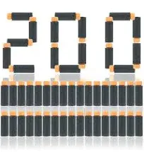 JGCWorker 200pcs 2nd Generation High-End of Half-Lenth Soft Dart, Soft Short Dart for Adventure Force Nexus Pro and Worker Swift (Black and Orange)