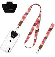 OUTXE Phone Lanyard - 4× Pads, 1× Adjustable Neck Strap, 1× Wrist Strap, Nylon Phone Lanyard Compatible with All Smartphone