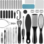 Professional Pedicure Kit, Rosmax 36 in 1 Pedicure Tools Stainless Steel Washable Foot Care Kit Dead Skin Remover Foot Spa Set at Home