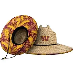 FOCO Men's NFL Team Logo Floral Sun Straw Hat