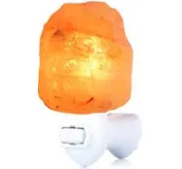 Himalayan Salt Lamp Night Light Plug in, Certificated 360 Degree Rotatable Wall Plug with Extra 2 Replacement Bulbs Bathroom Bedroom Night Light, Pink Crystal Rock Salt Hand Crafted