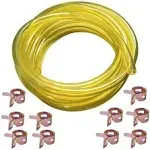 SOOGIF 10 Feet Long Fuel Line Fuel Hose Fuel Tube 1/4" ID x 3/8" OD with Hose Clamps for Small Engines