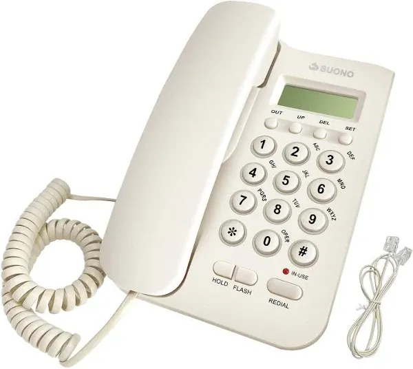 SIWMER Wired Telephone, Desktop Telephone, Fixed Telephone, Caller Id Telephone, Front Desk Home Office with Call Display and Other Multi Scene Telephone