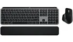 Logitech MX Keys S Combo for Mac, Wireless Keyboard, Mouse, Palm Rest - Space Grey