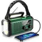 NOAA Emergency Weather Radio,Best Portable 10000mAh Battery/Hand Crank/Solar Powered AM/FM Wind Up Radios,Type-C Phone Charger,Flashlight,Reading Lamp,Compass,SOS Survival Alert,Power Outages Outdoor