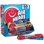 Airheads Candy Bars, Variety Bulk Box, Chewy Full Size Fruit Taffy, Gifts, Holiday, Parties, Concessions, Pantry, Non Melting, Party, 60 Individually