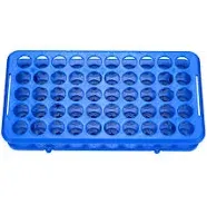 Plastic Test Tube Holder Rack for 5ml/10ml/15ml Tubes DetachableHole<wbr/>s 50Blue ...