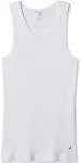 NEW MEN&#039;S &#034;NAUTICA RIBBED 100% COTTON WHITE TANKS, 4 PACK TANK TOPS T SHIRTS&#034;