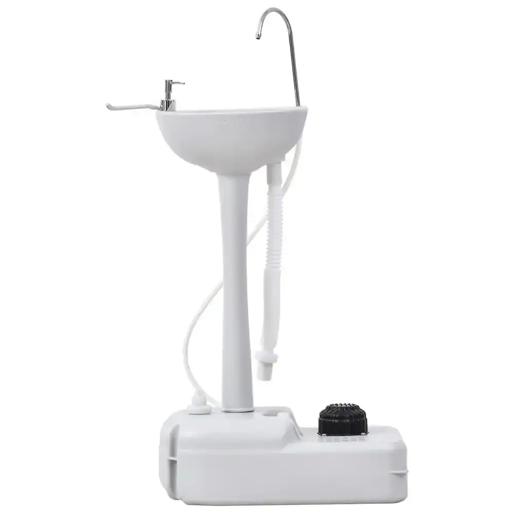 Portable Camping Sink w/ Towel Holder &amp; Soap Dispenser Hand Wash w/ Wheels