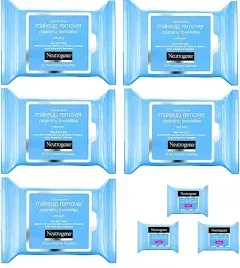 مناديل نيوتروجينا المرطبة والمزيلة لمكياج الوجه Neutrogena Hydrating Makeup Remover Face Wipes, Pre-Moistening Facial Cleansing Towelettes to Condition Skin &amp; Remove Dirt, Oil, Makeup &amp; Waterproof Mascara, Alcohol-Free, Value Pack 25 ct