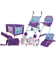 Mermaid 21 Piece Set: Doll Stroll n Play &amp; Care Set - Includes Stroller, Car ...