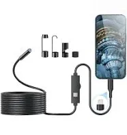 Endoscope Camera with Light, 1920P HD Borescope with 8 1 Interface Black