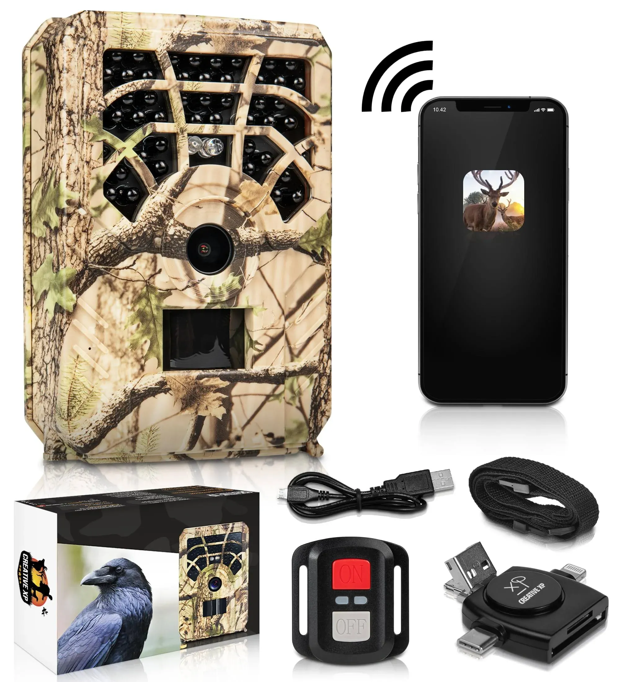 CREATIVE XP Cellular Trail Cameras WiFi 24 MP 1296P Outdoor Game with Night V...