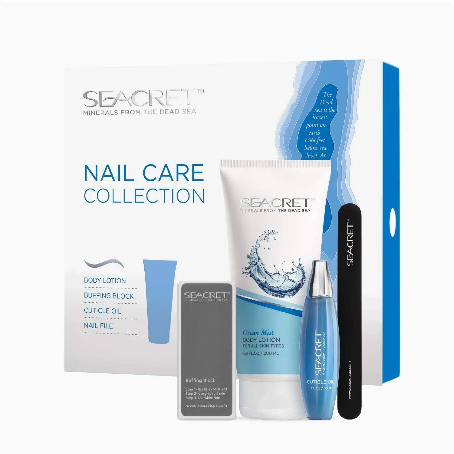 Seacret Nail Care Kit Collection - Nail Buffer and Shine Kit with A 3-Way Nail ...