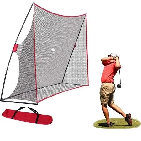 Zeny 10x7ft Portable Golf Net Hitting Net Practice Driving Indoor Outdoor w/Carry Bag, Red