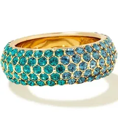 Mikki Gold Plated Pave Band Ring in Green Blue Ombre Mix Sz 8 by Kendra Scott