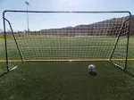 12 x 6 Ft. Powder Coated Galvanized Steel Soccer Goal w/Net. 12x6 Foot AYSO Regulation Size Portable Training Aid. Ultimate Backyard Goal, All Weather, One Year Warranty. New