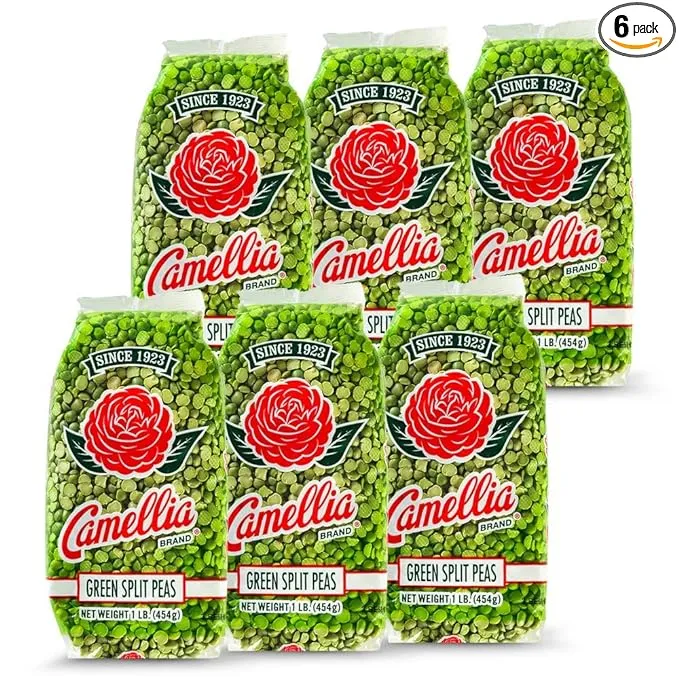 Camellia Brand Dried Green Split Peas 1 Pound (Pack of 6)