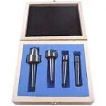 4* MT1 Wood Lathe Live Center Set Spur Drive Cupped Arbor Metal Wooden Case New