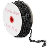 6mmx25m Plastic Chain Links for Traffic Control/Queuin<wbr/>g Line (1.5-In, Black)