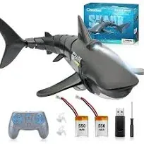 Itoyifun 2.4g Remote Control Shark Toys 1:18 Simulation Shark Toy for Boys Girls RC Boat Swimming Pool Toys for Kids