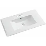 MEJE 29.75x18 inch Drop in Rectanglar 3 Holes Bathroom Sink, Vanity Top Only, for 4-Inch Centerset Faucet , White MEJE MJ-675E