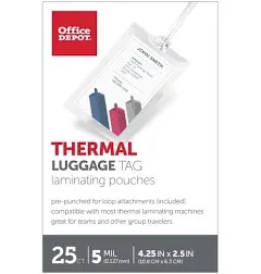 Office Depot Brand Laminating Pouches Luggage Tag With Loop