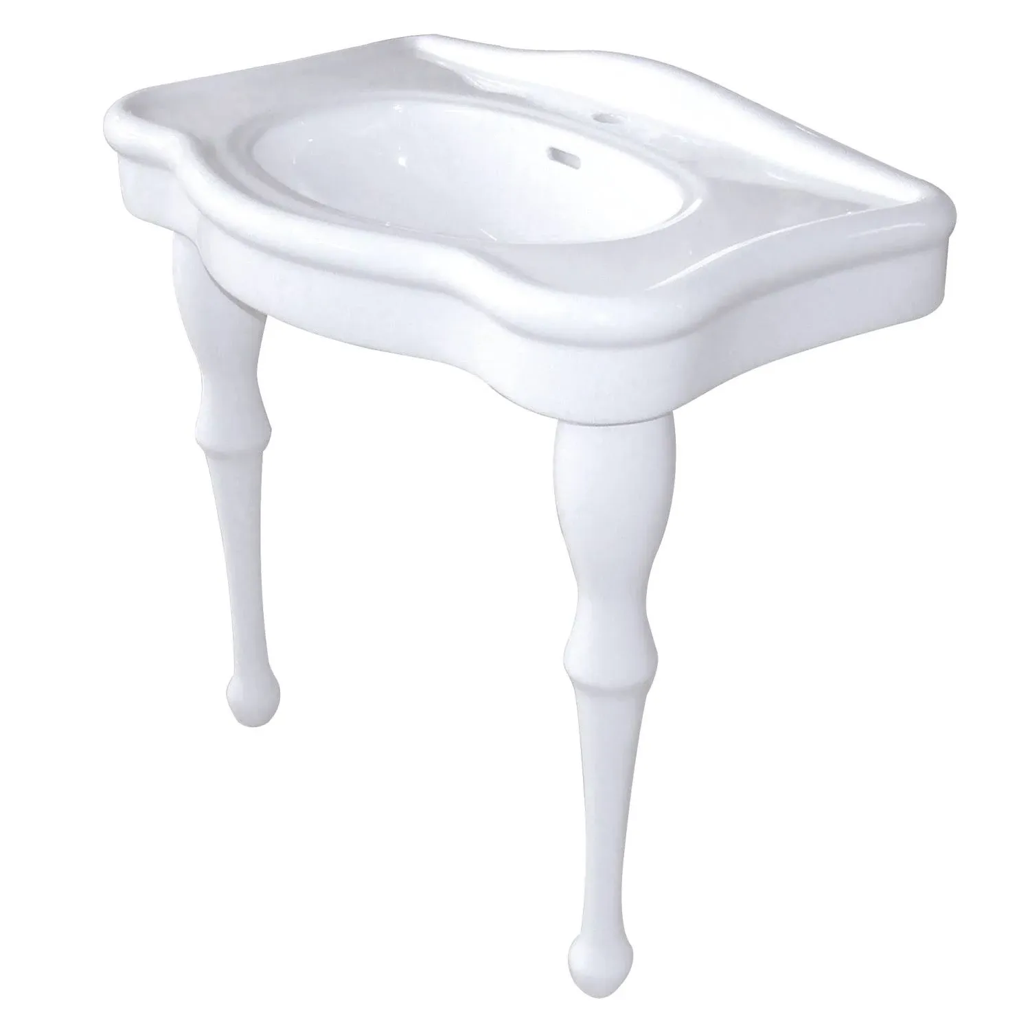 Fauceture VPB5321 32" Basin Console for Mono Mount with Pedestal, White