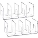 YAGELI Clear Acrylic Desk File Sorter Purse/Handbag Organizer Clutch Divider Mesh Folder Office Supplies Stand Bookshelf (3 Sections) (2Pack-4Sections