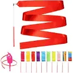 10pc Dance Ribbons Streamers Unisex Kids&#039; Gymnastics Ribbon Wands Rhythm Sticks