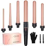 Long Barrel Wand Curling Iron - BESTOPE PRO 6 in 1 Curling Wand Set with Cera...