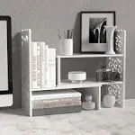 Desktop Organizers with Shelves for Office Desk, Adjustable WPC Display Shelf fo