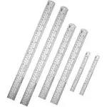 ZZTX Ruler Metal Straight Edge Ruler Stainless Steel Ruler 6 Inch Ruler Set Rulers Bulk 6 Pack