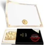 100 Professional Award Certificate Paper 8.5 x 11 with Seals Gold Foil Border Blank. Laser Inkjet Printable