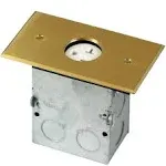 Enerlites 975547-C Brass One Gang Floor Box W/ 20A Tamper-Weather-Resistant Receptacle