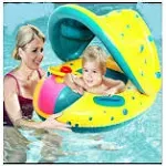 Jellydog Toy Baby Swimming Float, Baby Pool Float with Canopy, Inflatable Infant Pool Swimming Boat with Sunshade, Babies Swimming Float, Baby Pool Toy