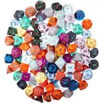 Wiz Dice Series IV 100+ Polyhedral Dice Random Bag - Includes 15 Sets of 7 Dice with Unique Colors - TTRPG Role-Playing Dice - Bulk TA