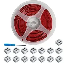 CEZELUX 15Pack erless LED Strip Connectors 2pin with 32.8ft Wire Tighten Scre...