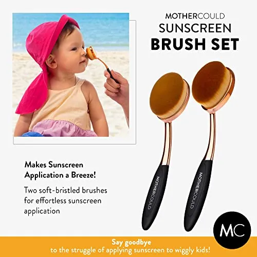 Mothercould Sunscreen Brush Set Sunblock Applicator for Kids, Babies, Families, Adults, Parents, Child-Safe for Face and Body, Travel Size and