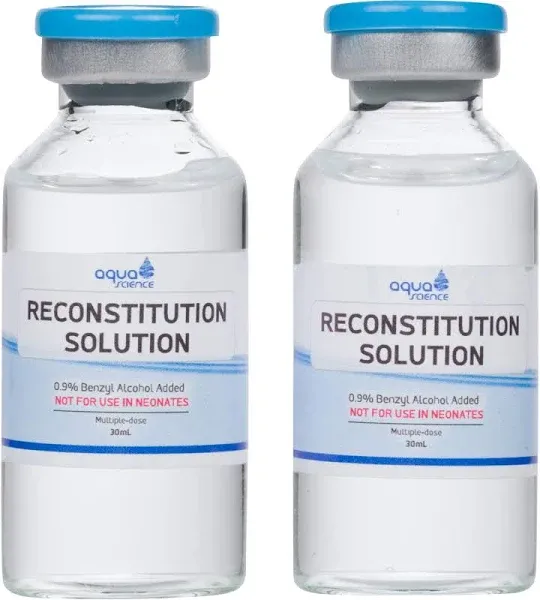 Reconstitution Solution 2-Pack - 30ml - Ultra Clean Solution in Premium Glass Vials | Made in USA