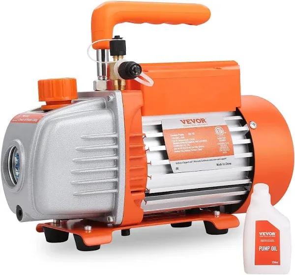 VEVOR 1/5 HP Single Stage Vacuum Pump