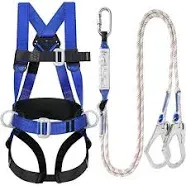 TT TRSMIMA Safety Harness Fall Protect Kit w/ Shock Absorbing Lanyard Waist Pad