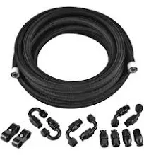 6AN PTFE Fuel Line Kit,An6 E85 Nylon Braided Fuel Hose 16Ft5/16Inch